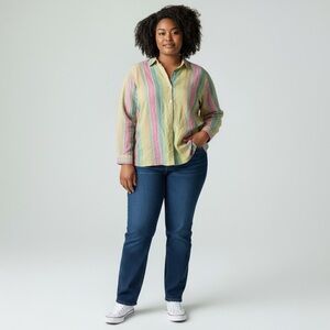 Coldwater Creek Pastel Striped Shirt